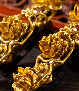 潮州木雕金漆如意冰箱贴