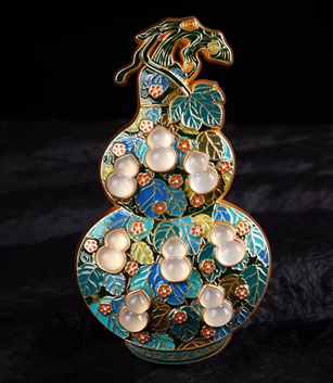 珐琅镶玉葫芦冰箱贴