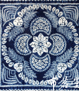 扎染太阳花桌布